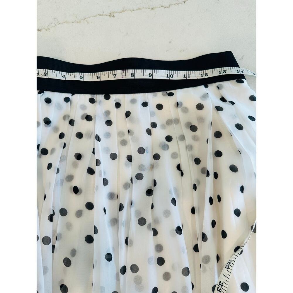 White House Black Market Polka Dot Skirt Knee Length Flowy Chic Timeless Glam 4 - Picture 7 of 9